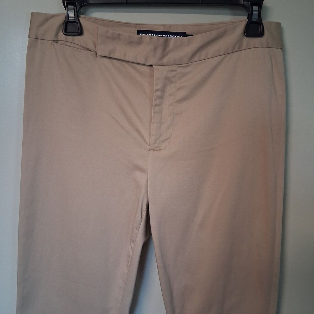 Ralph Lauren Sport Slim Fit Mid-Rise Khaki Chino Trousers Size 8 Minimalist - Picture 3 of 12